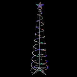 6ft LED Lighted Spiral Cone Tree Outdoor Christmas Decoration, Multi Lights 6 6ft LED Lighted Spiral Cone Tree Outdoor Christmas Decoration, Multi Lights -Xmas Trees Shop northlight ys92334 large sample 2 60221.1667530325