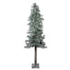 6' Slim Flocked And Glittered Woodland Alpine Artificial Christmas Tree – Unlit