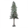 6ft Lightly Flocked Glittered Woodland Alpine Artificial Christmas Tree - Clear Lights