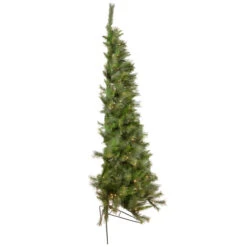 7.5' Pre-Lit Slim Canyon Pine Half Wall Artificial Christmas Tree - Clear Lights -Xmas Trees Shop northlight ytc346 gr 2 updated 04222.1667263641