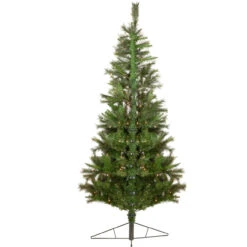 7.5' Pre-Lit Slim Canyon Pine Half Wall Artificial Christmas Tree - Clear Lights -Xmas Trees Shop northlight ytc346 gr 3 updated 64222.1667263642