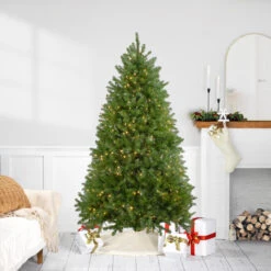 6.5' Pre-Lit Full Northern Pine Artificial Christmas Tree - Warm Clear LED Lights