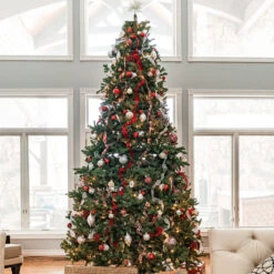 9' Pre-Lit Full Northern Pine Artificial Christmas Tree - Multicolor Lights