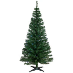 6' Multi-Color Fiber Optic Pine Christmas Tree