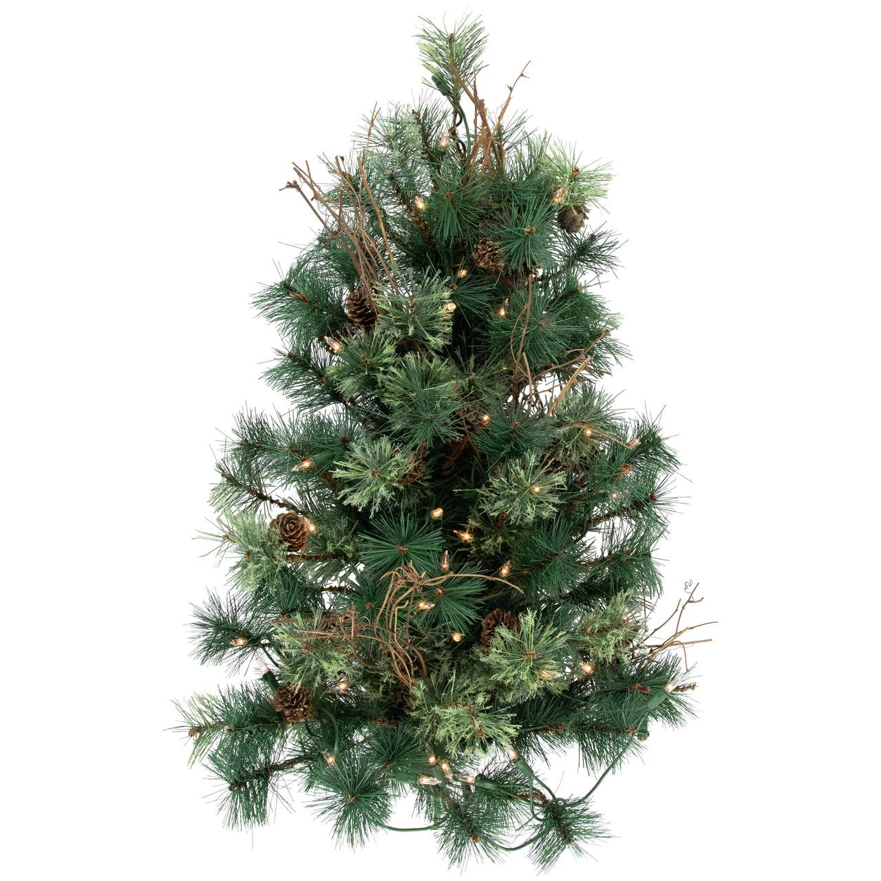 2' Pre-Lit Country Mixed Pine Artificial Christmas Wall Tree - Clear Lights 1 2' Pre-Lit Country Mixed Pine Artificial Christmas Wall Tree - Clear Lights