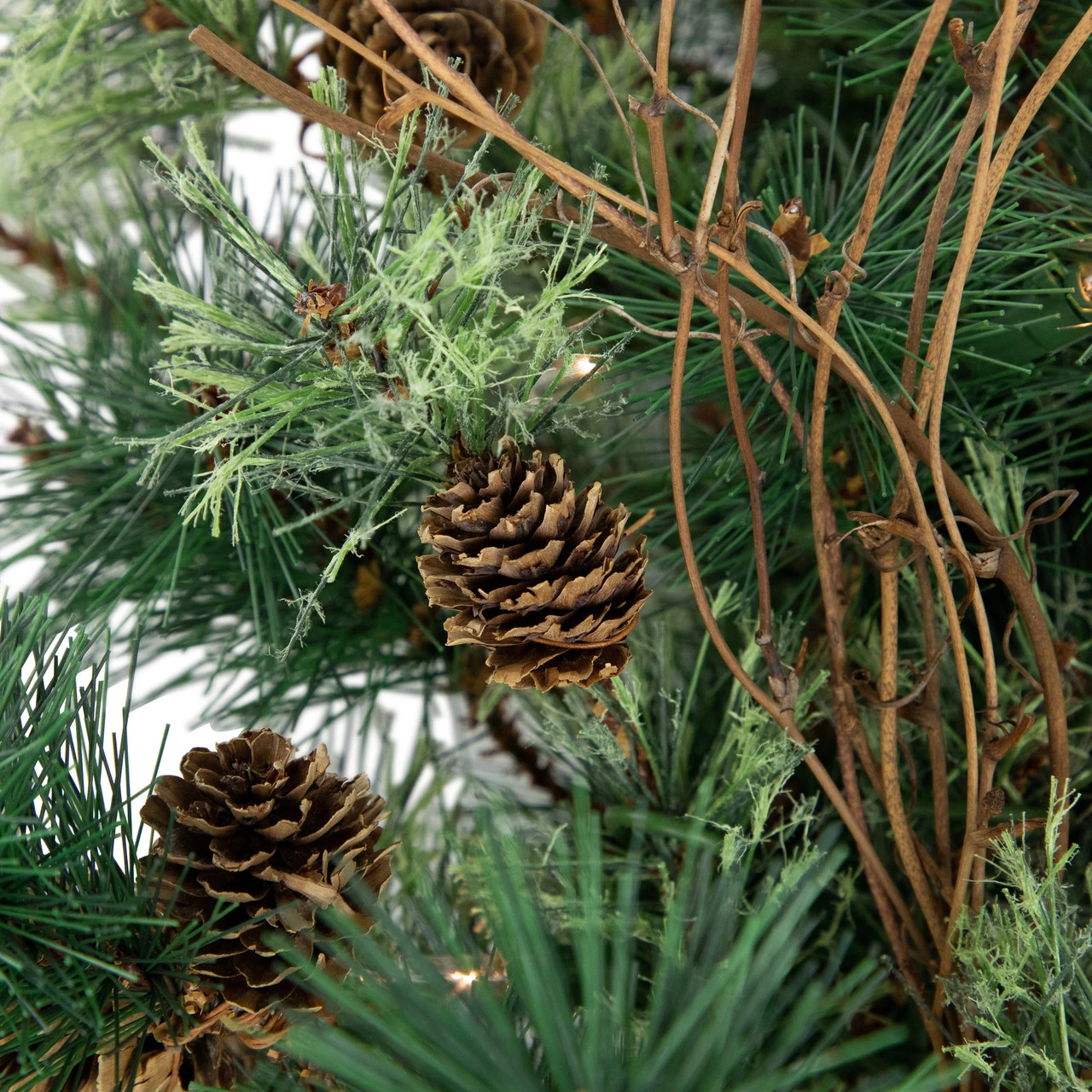 2' Pre-Lit Country Mixed Pine Artificial Christmas Wall Tree - Clear Lights 3 2' Pre-Lit Country Mixed Pine Artificial Christmas Wall Tree - Clear Lights - Image 3