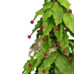1.5' Slim Twas Night Red Holly Berry And Leaf Artificial Christmas Cone Tree - Unlit -Xmas Trees Shop roman 35384 2 53592.1667491040