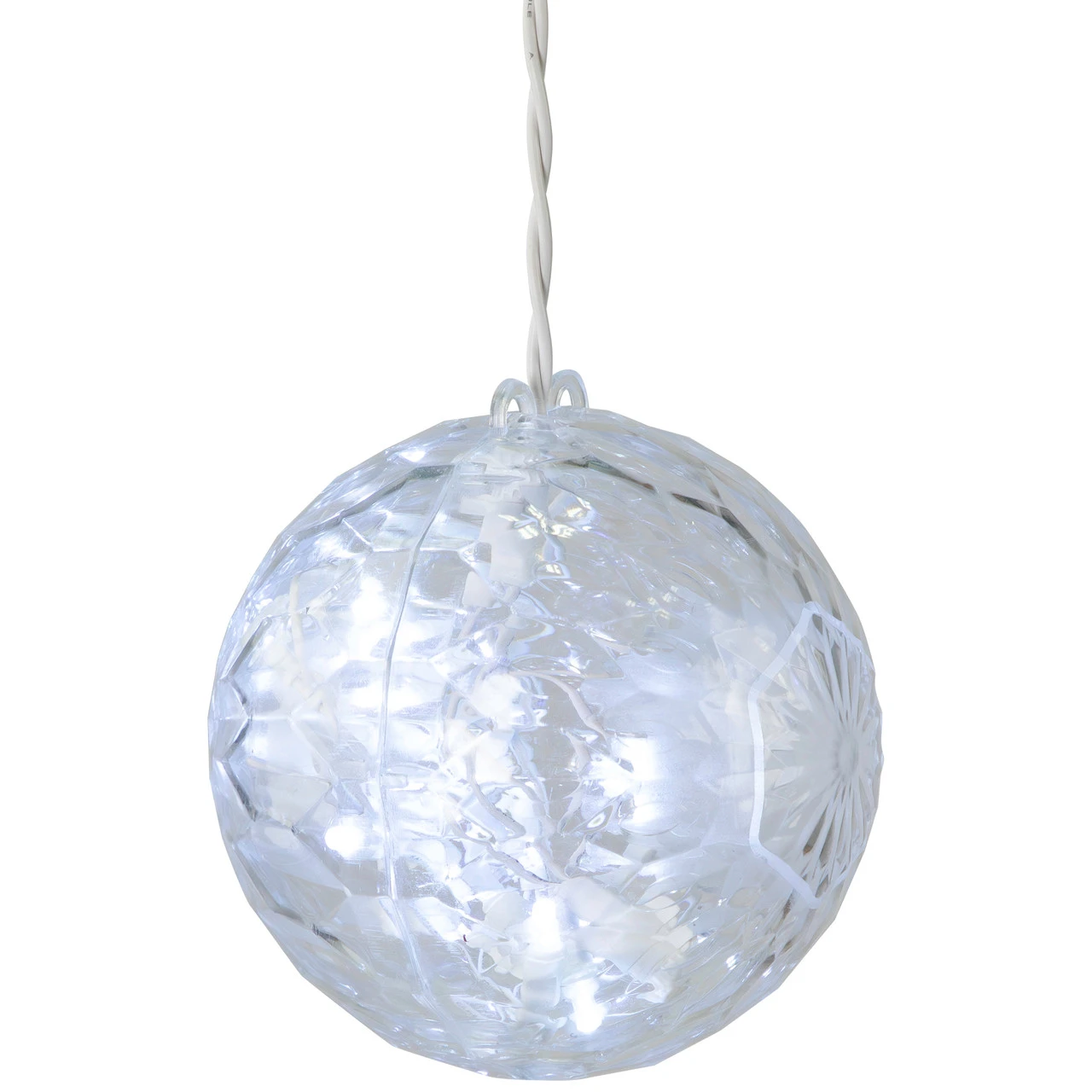 6" Clear LED Hanging Christmas Crystal Sphere Decor 4 6" Clear LED Hanging Christmas Crystal Sphere Decor - Image 4