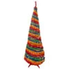 6' Pre-Lit Rainbow Tinsel Pop-Up Artificial Christmas Tree, Clear Lights