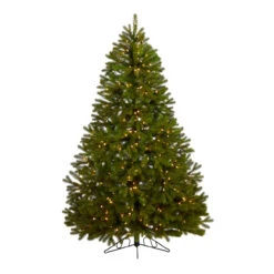 6' Pre-Lit Cambridge Flat Back Artificial Christmas Wall Tree, Warm White LED Lights