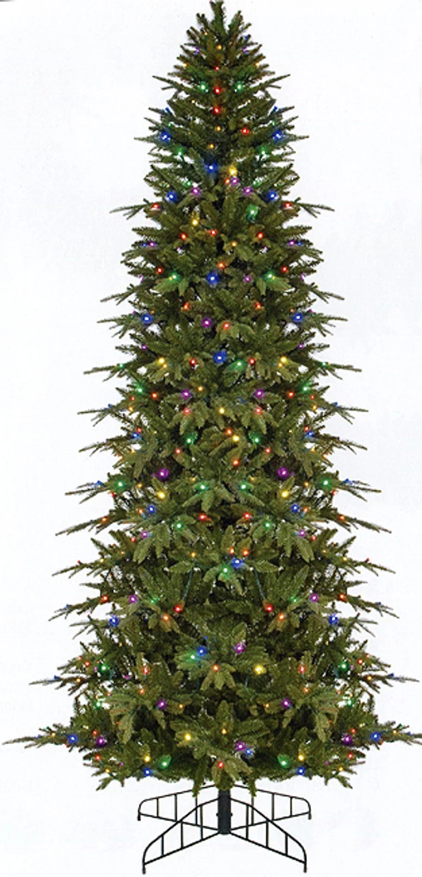 7.5' Pre-Lit Slim Palisade Artificial Christmas Tree - Multi LED Lights 1 7.5' Pre-Lit Slim Palisade Artificial Christmas Tree - Multi LED Lights