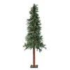 7' Pre-Lit Slim Traditional Woodland Alpine Artificial Christmas Tree - Multicolor Lights