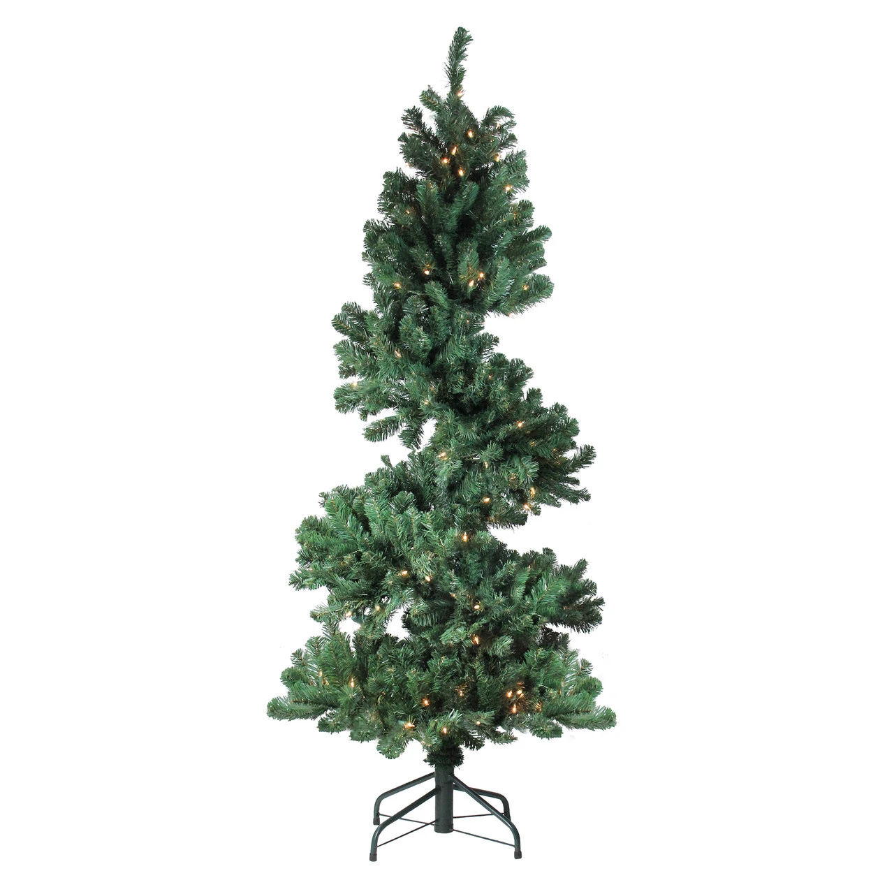 5.5' Pre-Lit Slim Spiral Pine Artificial Christmas Tree - Clear Dura-Lit Lights 1 5.5' Pre-Lit Slim Spiral Pine Artificial Christmas Tree - Clear Dura-Lit Lights