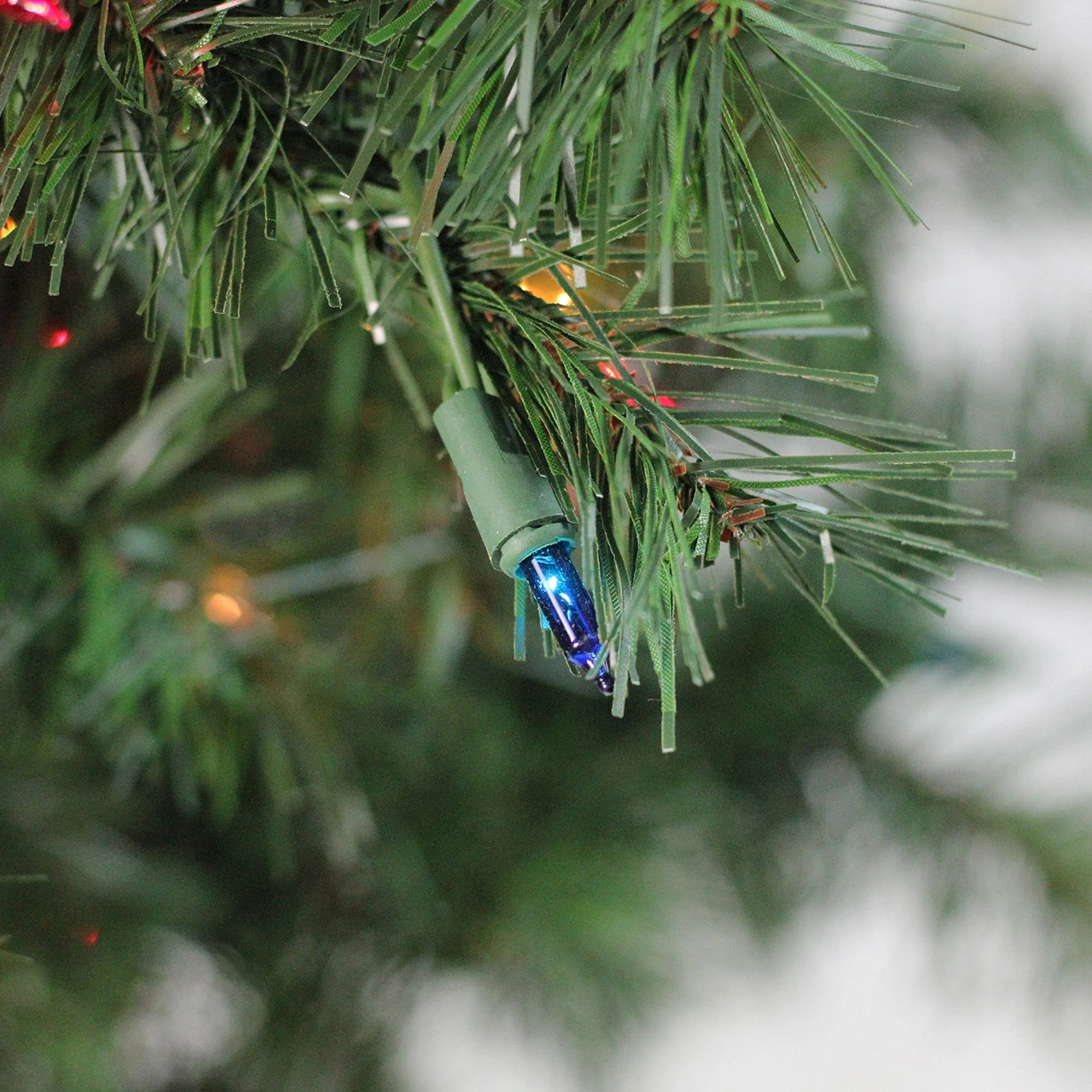 7' Pre-Lit Slim Traditional Woodland Alpine Artificial Christmas Tree - Multicolor Lights 2 7' Pre-Lit Slim Traditional Woodland Alpine Artificial Christmas Tree - Multicolor Lights - Image 2