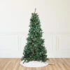 9' Pre-Lit Green Slim Pine Artificial Christmas Tree - Multicolor Lights