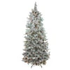 7.5' Pre-Lit Flocked Slim Colorado Spruce Artificial Christmas Tree - Clear Dura-Lit Lights