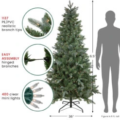 6.5' Pre-Lit Slim Granville Fraser Fir Artificial Christmas Tree, Clear Lights 12 6.5' Pre-Lit Slim Granville Fraser Fir Artificial Christmas Tree, Clear Lights -Xmas Trees Shop ww multi treestand 74882.1667530199