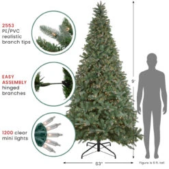 9' Pre-Lit Granville Fraser Fir Artificial Christmas Tree, Clear Lights -Xmas Trees Shop ww multi treestand 82606.1667530140