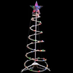 3ft Lighted Spiral Cone Tree Outdoor Christmas Decoration, Multi Lights